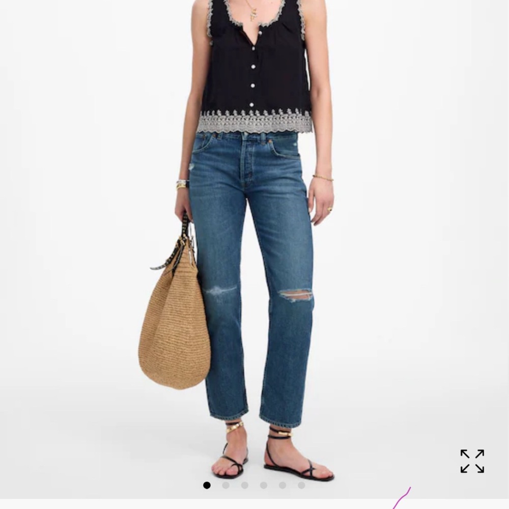 Madewell The Dean Easy Straight Crop Jean in Labette Wash